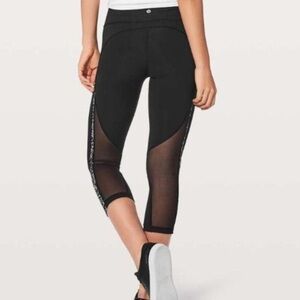 Lululemon Black Mesh Panel Leggings
